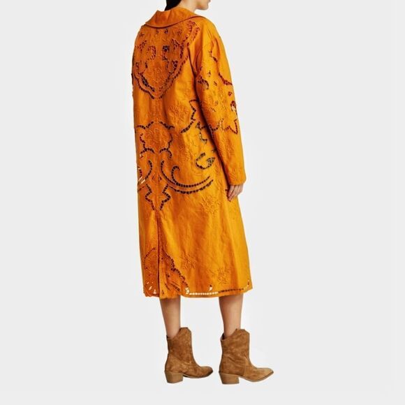 Free People‎ Linen Eyelet Susanna Duster in XS-Runs Large NWOT - Picture 5 of 16